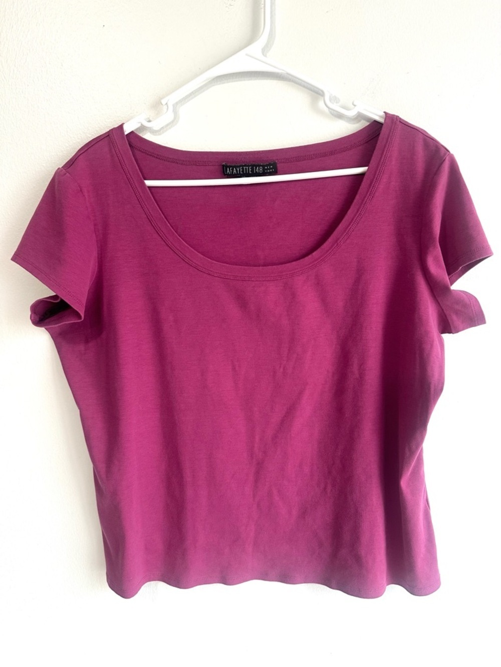 Lafayette 148 New York Magenta Short Sleeve Tee